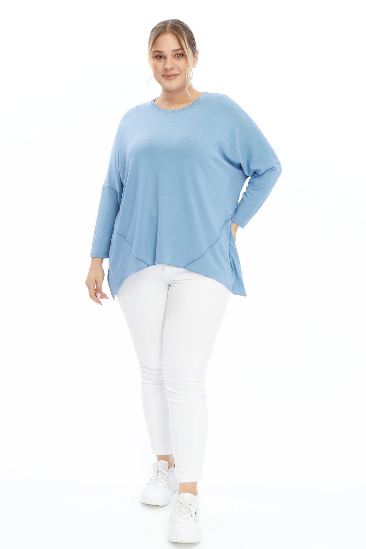 Triko Bebek Mavisi Bluz Giyim > Bluzlar butik bohem giyim – Yılday Gür Butik