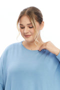 Triko Bebek Mavisi Bluz Giyim > Bluzlar butik bohem giyim – Yılday Gür Butik
