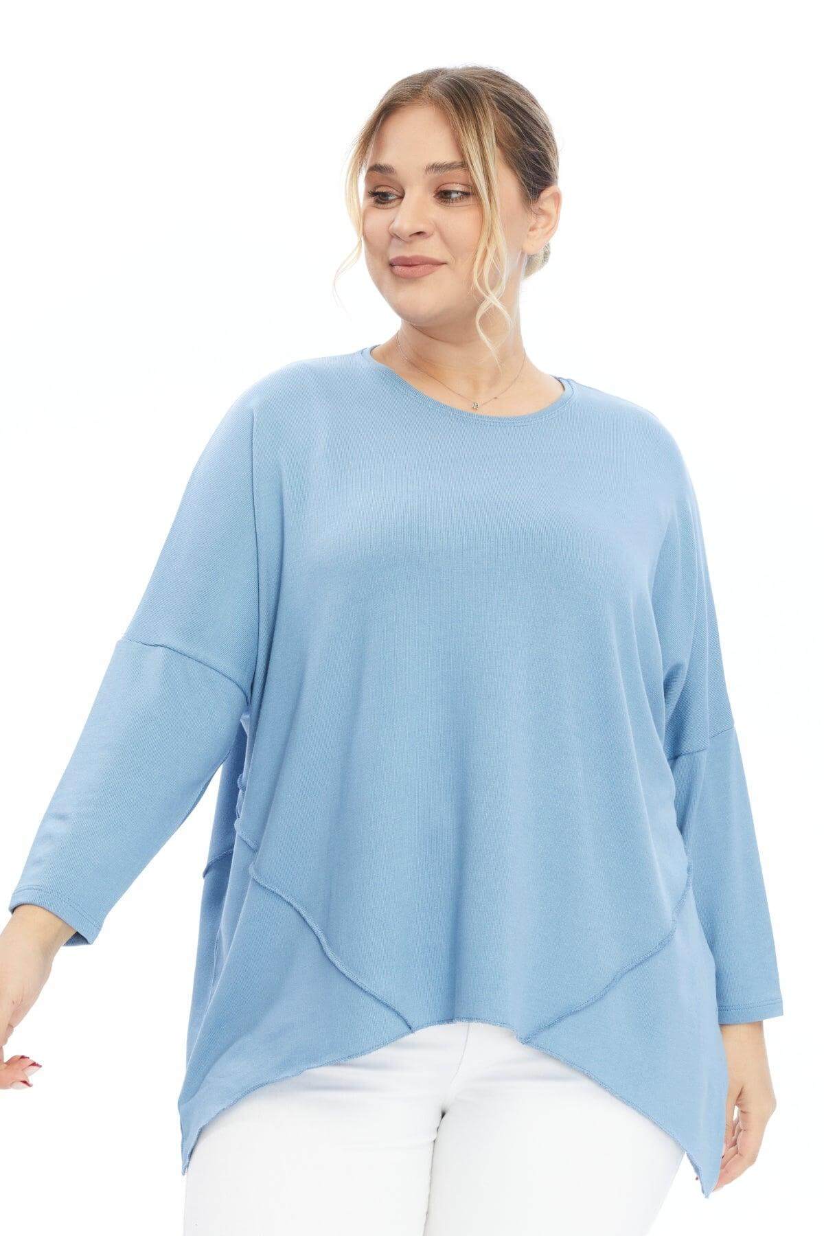 Triko Bebek Mavisi Bluz Giyim > Bluzlar butik bohem giyim – Yılday Gür Butik