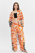 Turuncu Desenli Kimono – Bohem Tarz Kadın Giyim Tasarım | Yılday Gür Butik