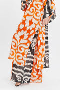 Turuncu Desenli Kimono – Bohem Tarz Kadın Giyim Tasarım | Yılday Gür Butik