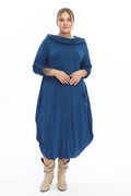 Yün Viskon Kapüşonlu Mavi Elbise Giyim > Elbise butik bohem giyim – Yılday Gür Butik Üsküdar Emaar