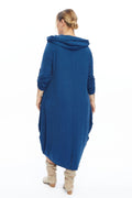 Yün Viskon Kapüşonlu Mavi Elbise Giyim > Elbise butik bohem giyim – Yılday Gür Butik Üsküdar Emaar