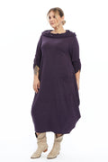 Yün Viskon Kapüşonlu Mor Elbise Giyim > Elbise butik bohem giyim – Yılday Gür Butik Üsküdar Emaar