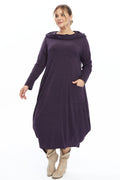 Yün Viskon Kapüşonlu Mor Elbise Giyim > Elbise butik bohem giyim – Yılday Gür Butik Üsküdar Emaar