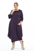 Yün Viskon Kapüşonlu Mor Elbise Giyim > Elbise butik bohem giyim – Yılday Gür Butik Üsküdar Emaar