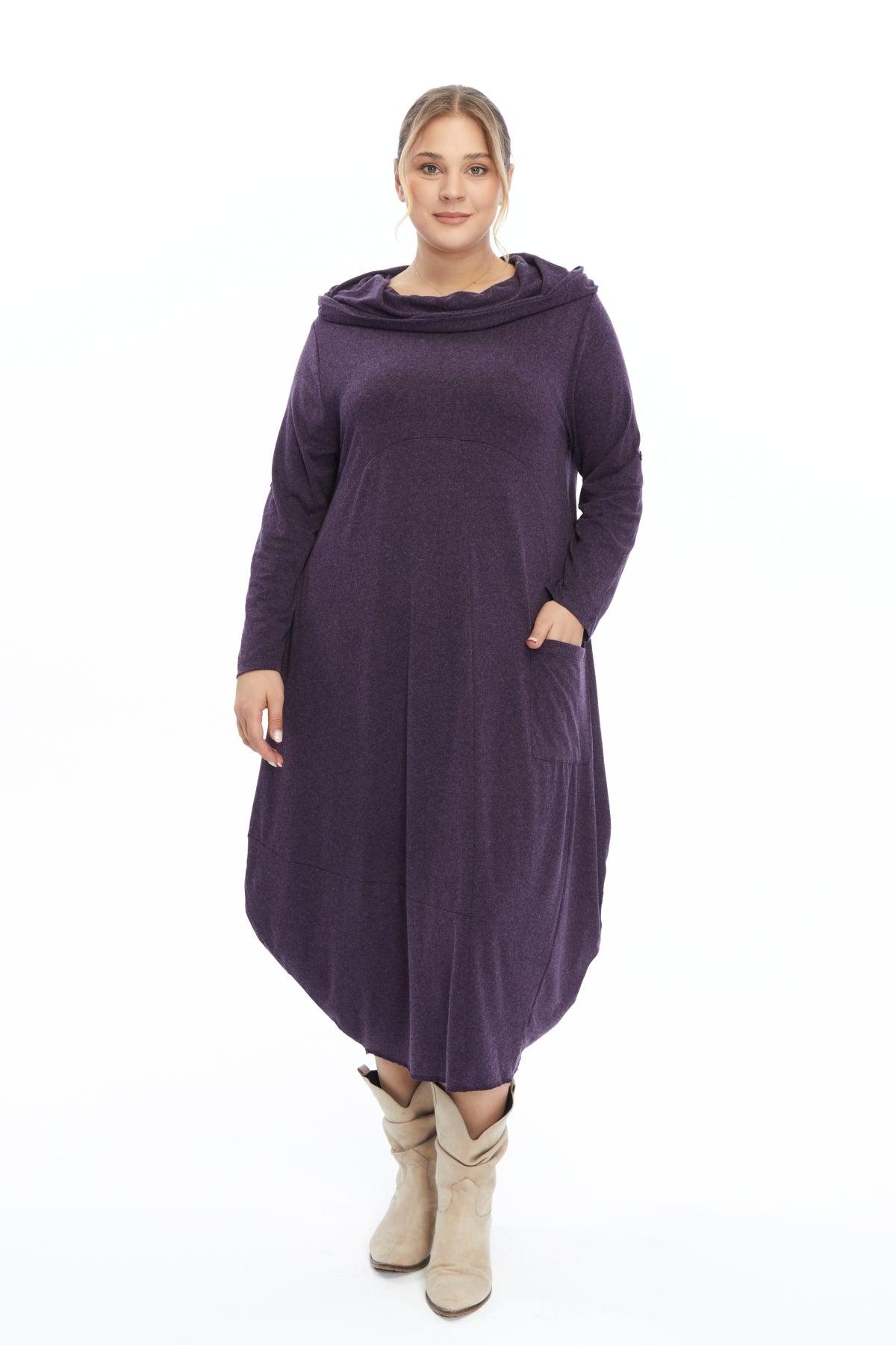 Yün Viskon Kapüşonlu Mor Elbise Giyim > Elbise butik bohem giyim – Yılday Gür Butik Üsküdar Emaar
