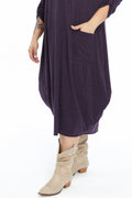 Yün Viskon Kapüşonlu Mor Elbise Giyim > Elbise butik bohem giyim – Yılday Gür Butik Üsküdar Emaar