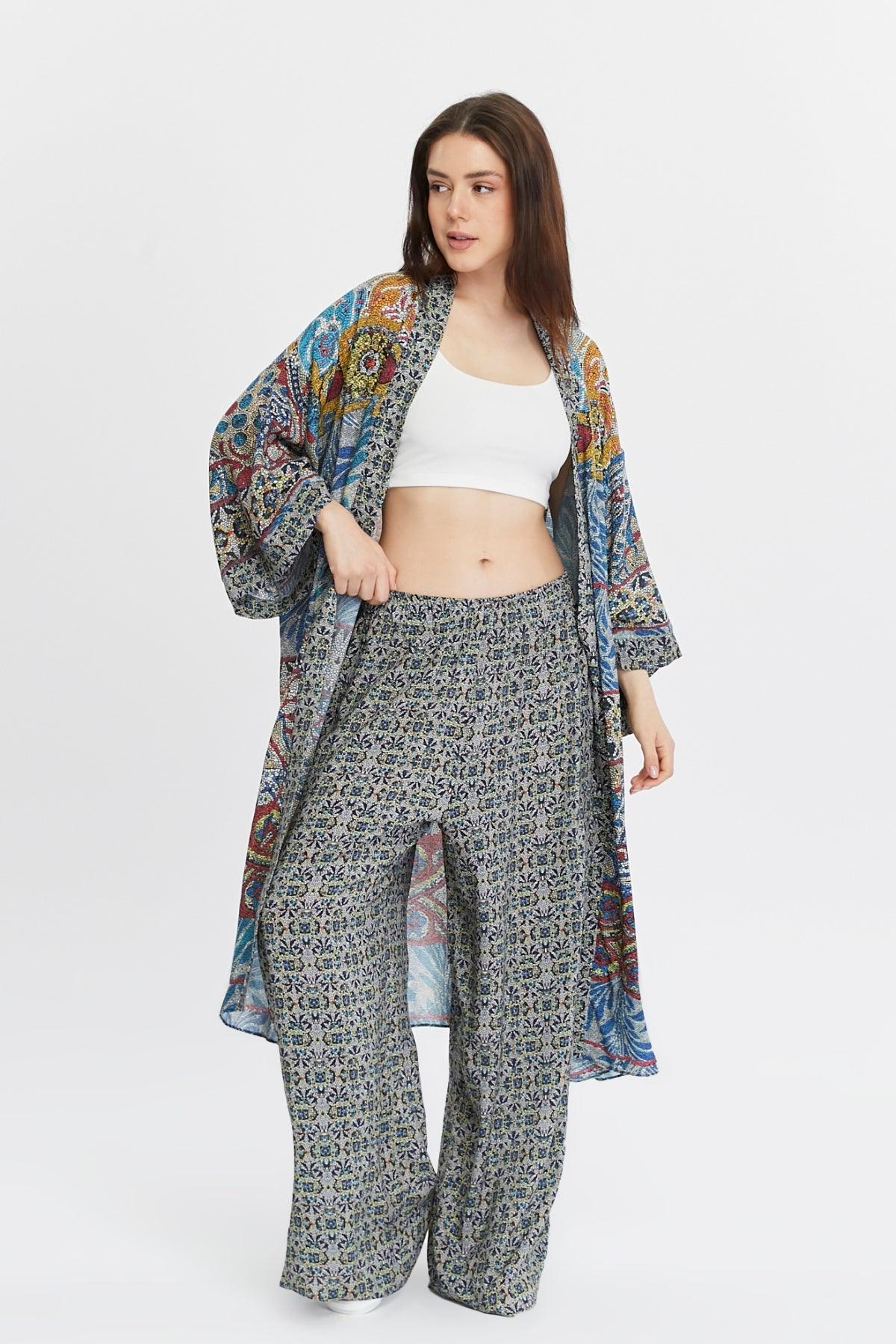 Zeugma Desenli Kimono – Şık ve Rahat Tarz butik bohem giyim – Yılday Gür Butik Üsküdar Emaar